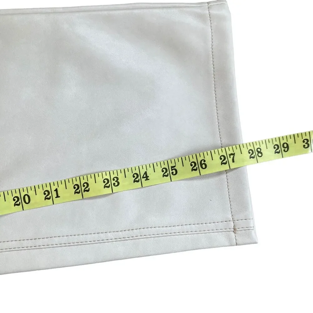 Urban Outfitters Size 30 Faux Leather Low Rise Cowboy Pants Straight Ivory NWOT